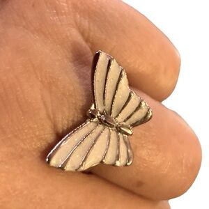 Fashion Silver Butterfly White Simulated Opal Ring Wedding Jewelry Size 8